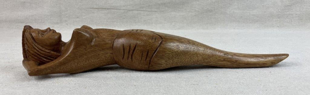 Folk Art Carved Woman Nutcracker - 4