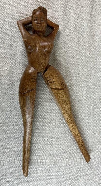 Folk Art Carved Woman Nutcracker - 5