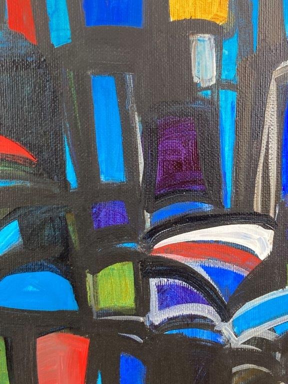 Walter Taft Bradshaw, Liberty Bridge, Abstract Oil Painting - 3