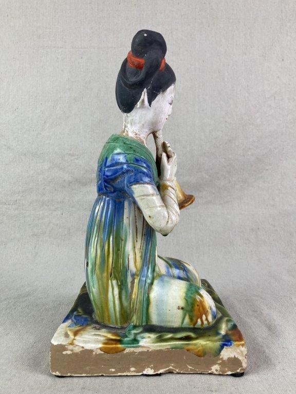 Chinese Tang Pottery Musician Statues - 6
