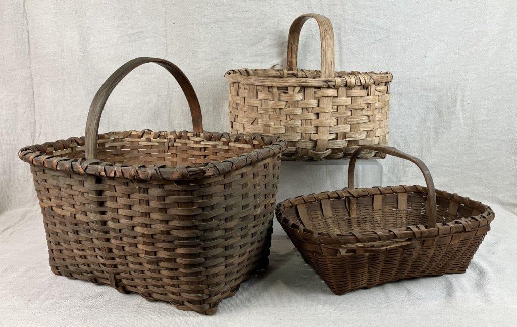 Three Country Split Oak Gathering Baskets - 2