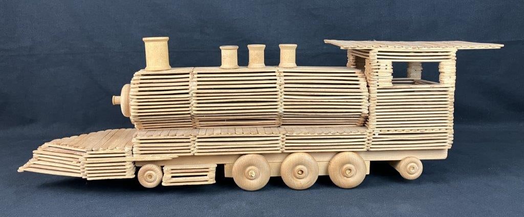 Folk Art Train Sculpture - 4