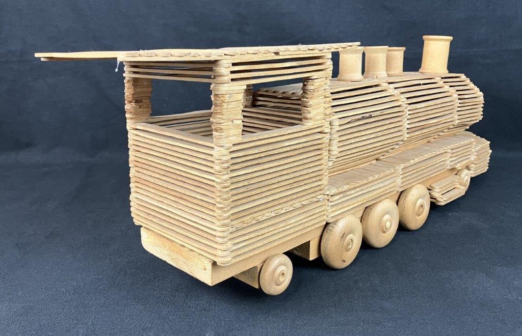 Folk Art Train Sculpture - 7