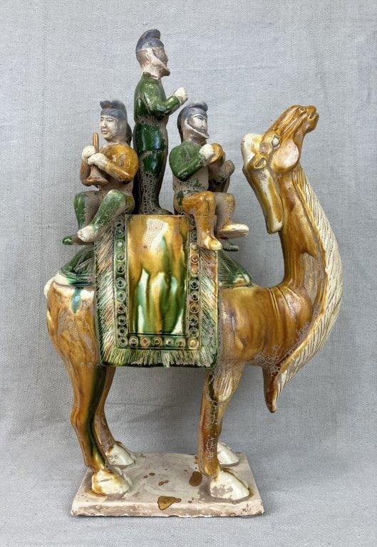 Chinese Tang Style Musicians on Camel Pottery - 7