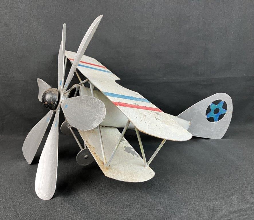 Polychromed Metal Airplane Sculpture (1 of 9)