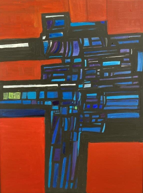 Walter Taft Bradshaw, Saturday Night, Abtract Oil Painting - 2