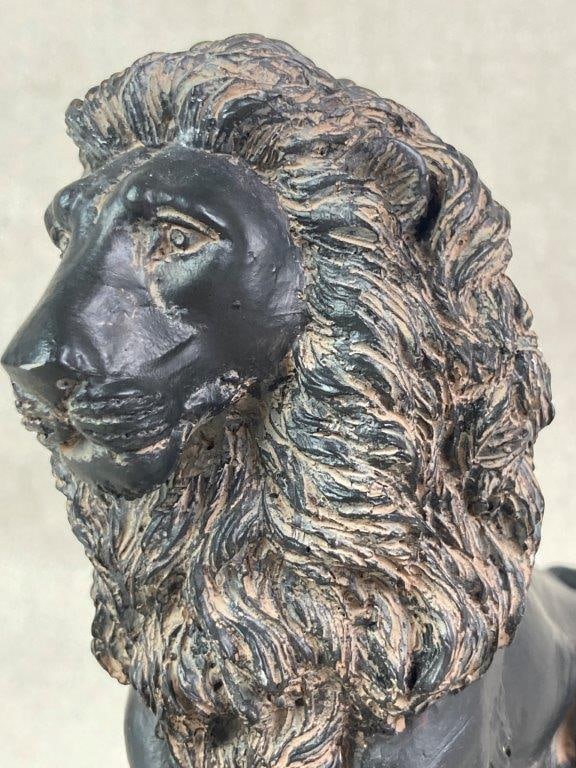 Vintage Chalkware Lion Statue - 3