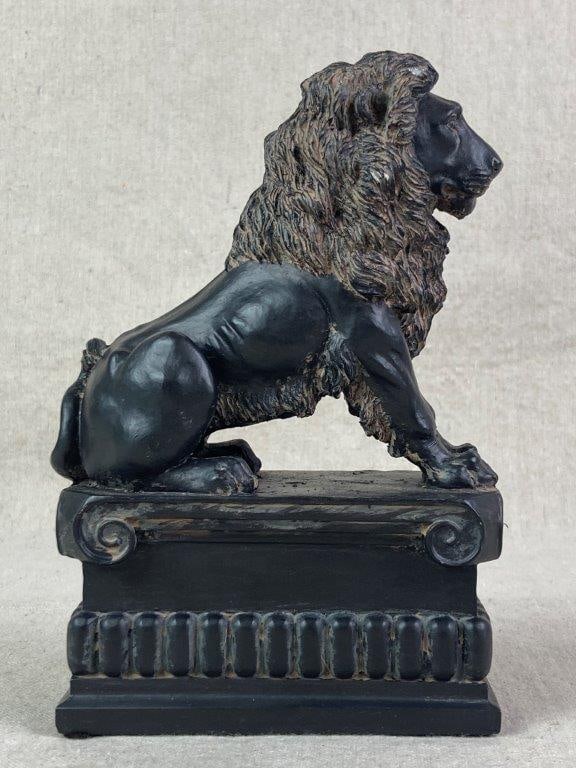Vintage Chalkware Lion Statue - 7