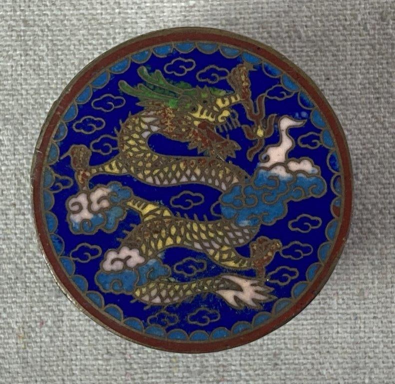 Chinese Dragon Cloisonne Trinket Box - 2