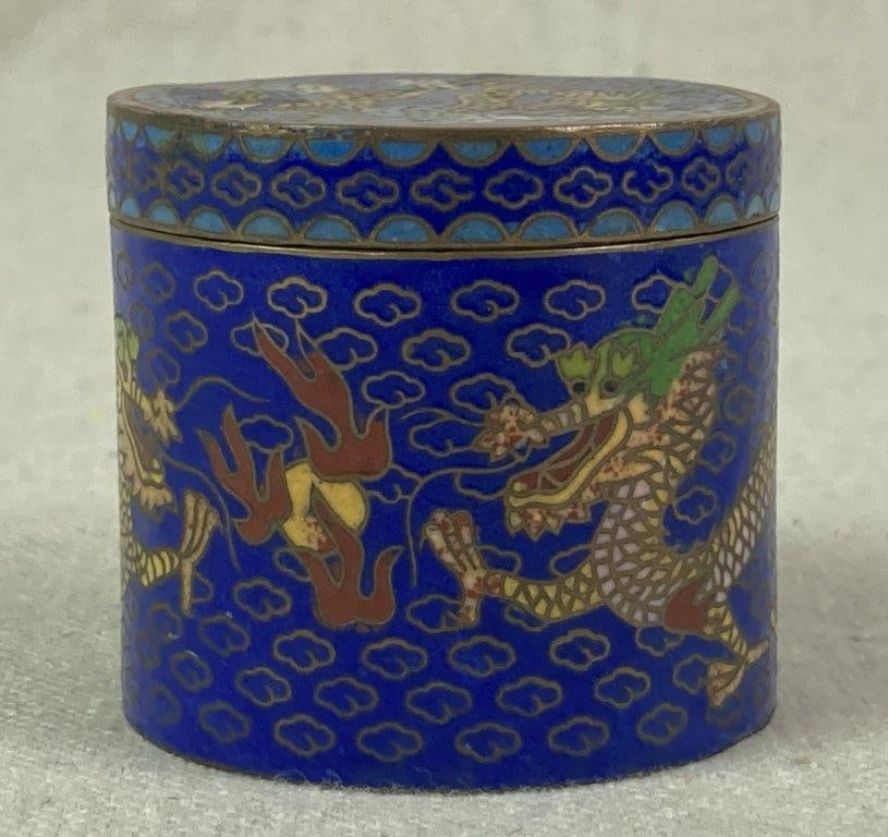Chinese Dragon Cloisonne Trinket Box - 7