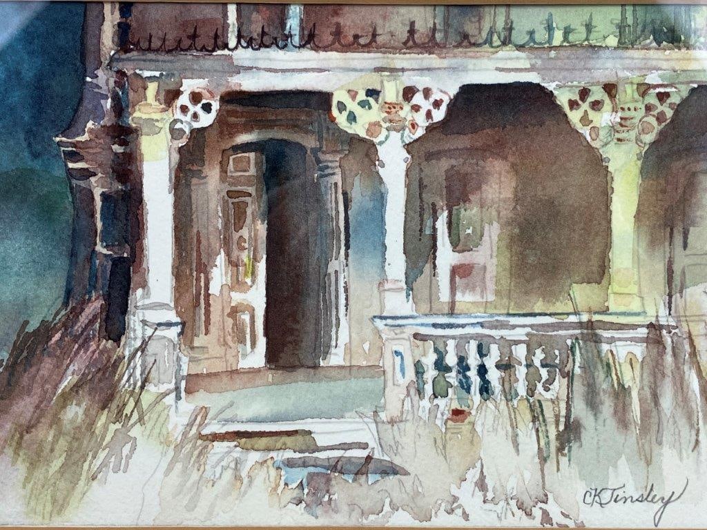 Carole Tinsley An Endangered Work of Art Architectural Watercolor Painting - 2