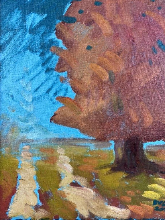 Abstract Fall Landscape Oil Painting - 2