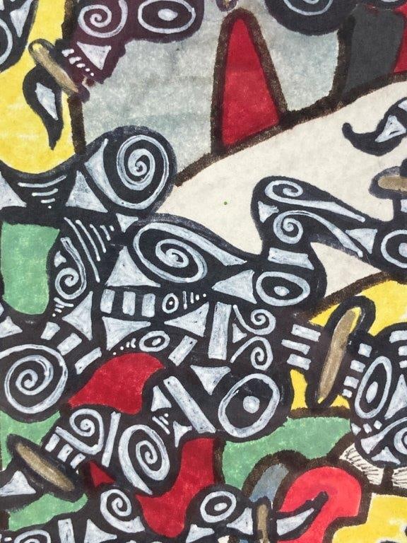 Signed Abstract Mixed Media Illustration - 3