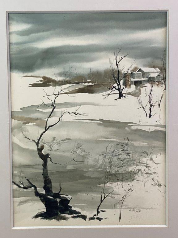 Susan Hoover, Winter Landscape Watercolor Painting - 2