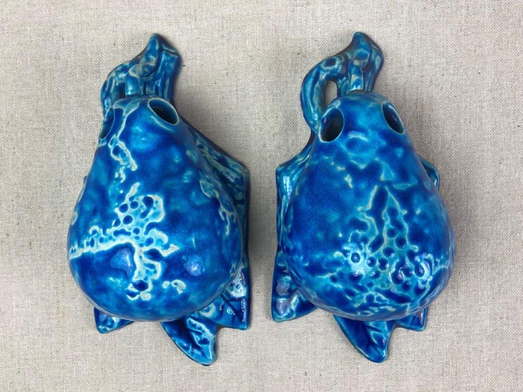 Pair of French Majolica Wall Pockets - 2