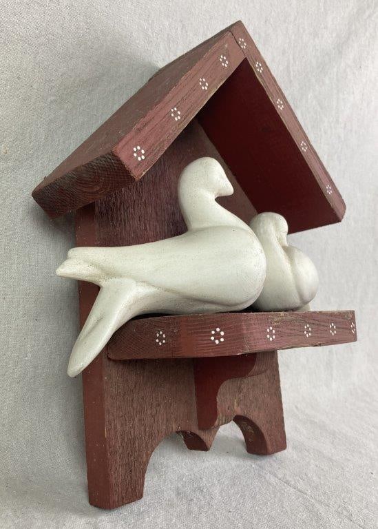 Folk Art Birdhouse Sculpture - 2