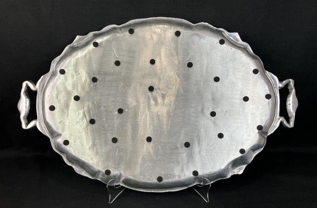 Decorated Aluminum Oval Tray - 4