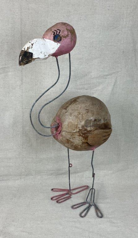 Flamingo Folk Art Sculpture - 2