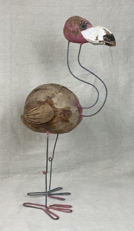 Flamingo Folk Art Sculpture - 5