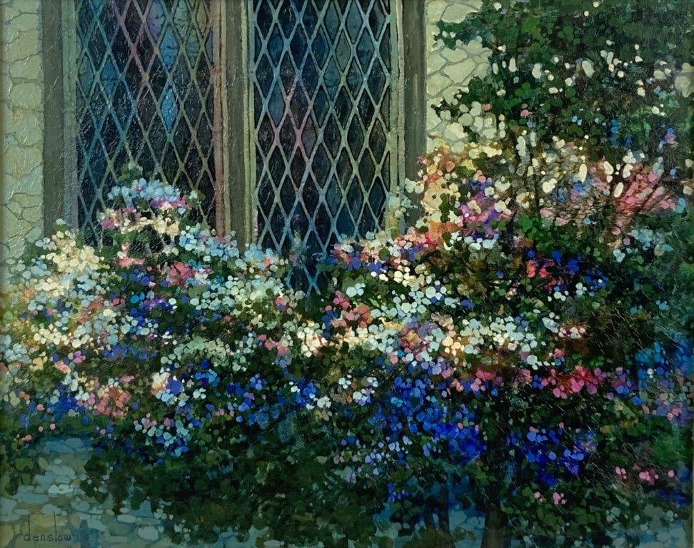 Rebecca's Garden, Textural Print on Board by Denslow - 2