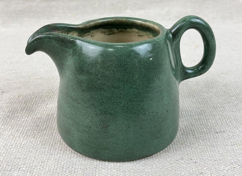 Gabriel Pasadena Studio Pottery Creamer: Mid-century modern ceramic creamer produced by Margaret and Arthur Gabriel, who operated Winfield Pottery in Pasadena, California from the 1940s to 1962. Known for handcrafted forms, this example