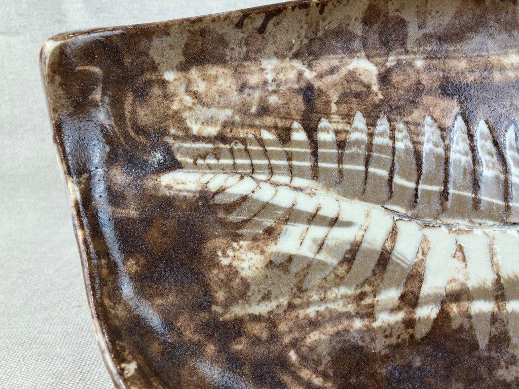 Studio Pottery Fern Motif Tray - 2