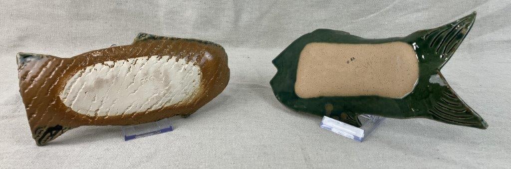 Two Studio Pottery Fish Form Trays - 5