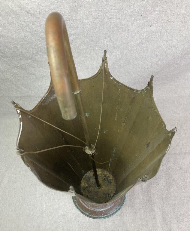 Mid-Century Modern Brass Umbrella Motif Stand - 2