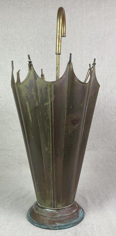 Mid-Century Modern Brass Umbrella Motif Stand - 5