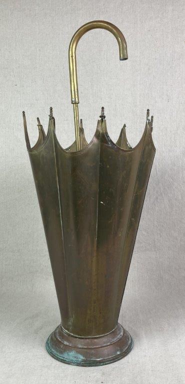 Mid-Century Modern Brass Umbrella Motif Stand - 7