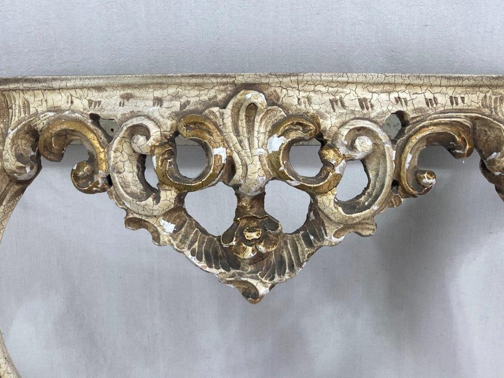 French Louis XV Style Giltwood Console Table - 2