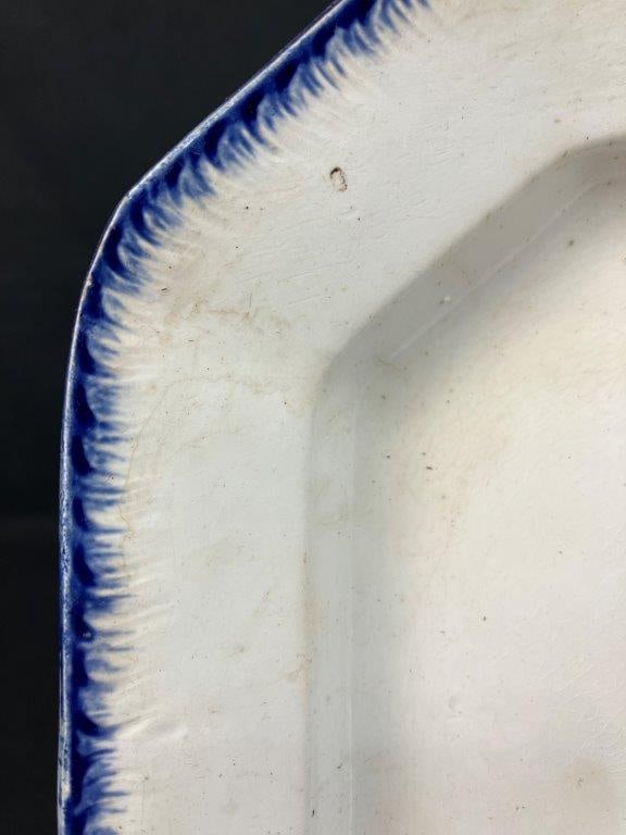 Blue Feather Edge Platter - 2