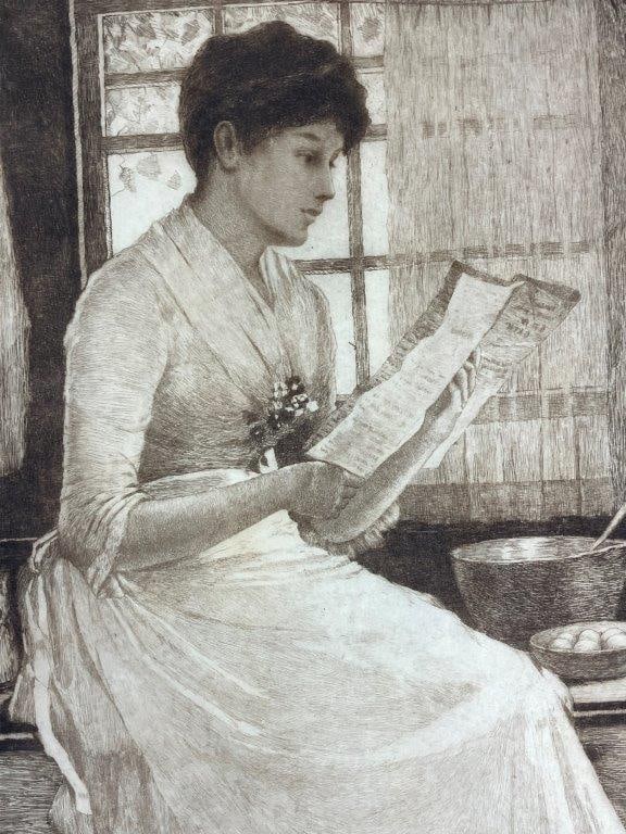 Seven 19th Century Signed Engravings with One Watercolor Painting - 16