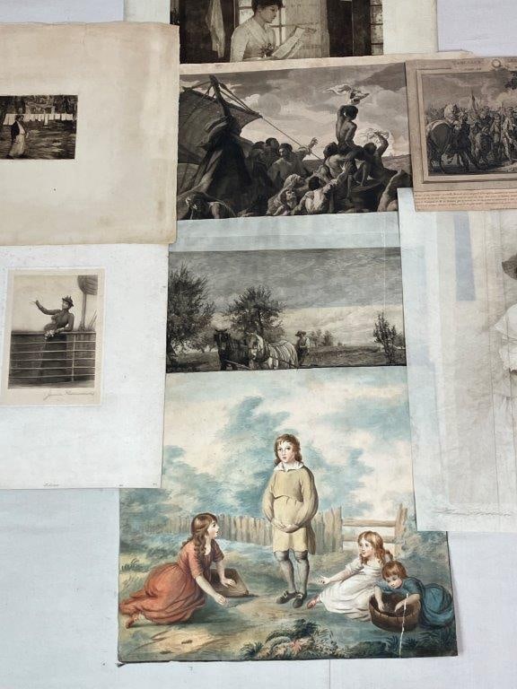 Seven 19th Century Signed Engravings with One Watercolor Painting - 2