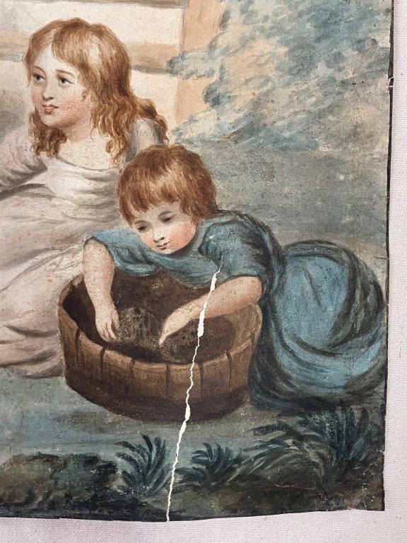 Seven 19th Century Signed Engravings with One Watercolor Painting - 8