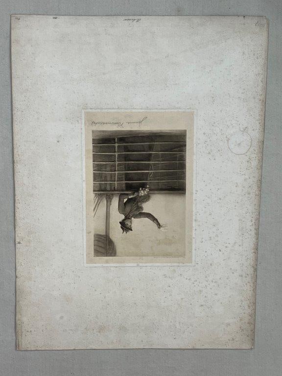 Seven 19th Century Signed Engravings with One Watercolor Painting - 9