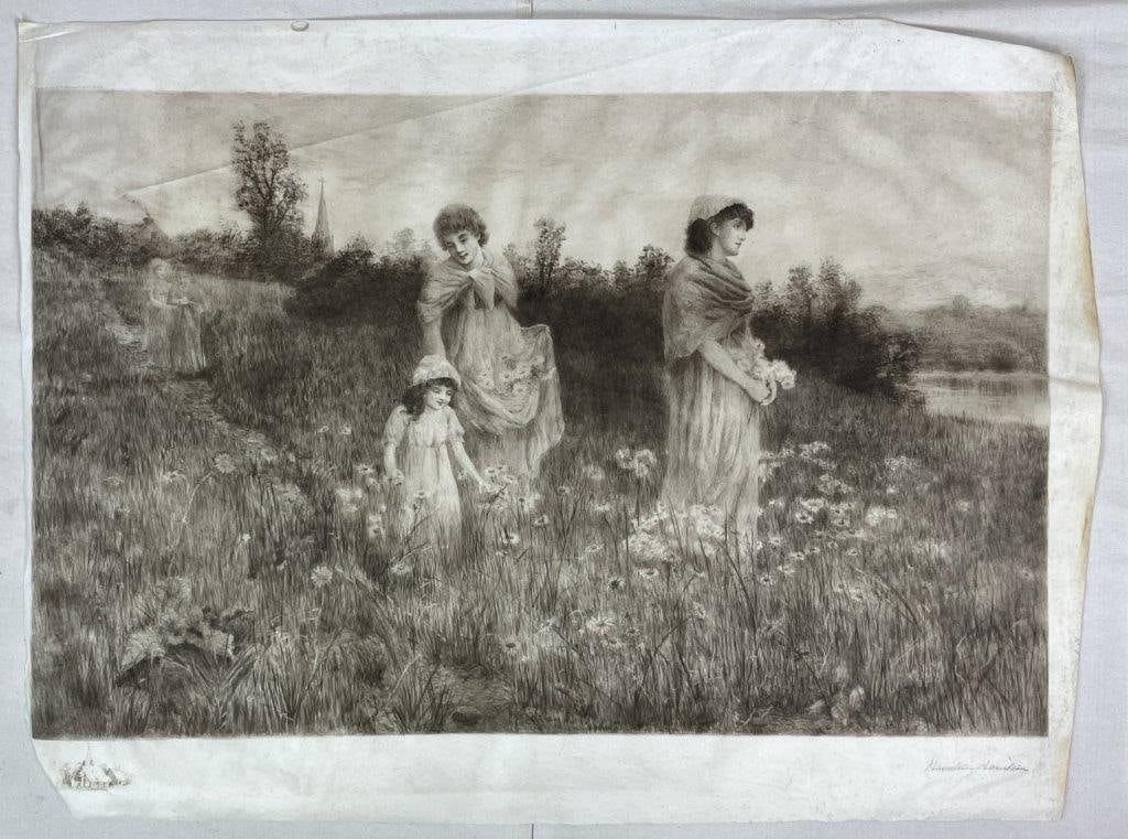 Six Signed 19th Century Art Engravings - 5