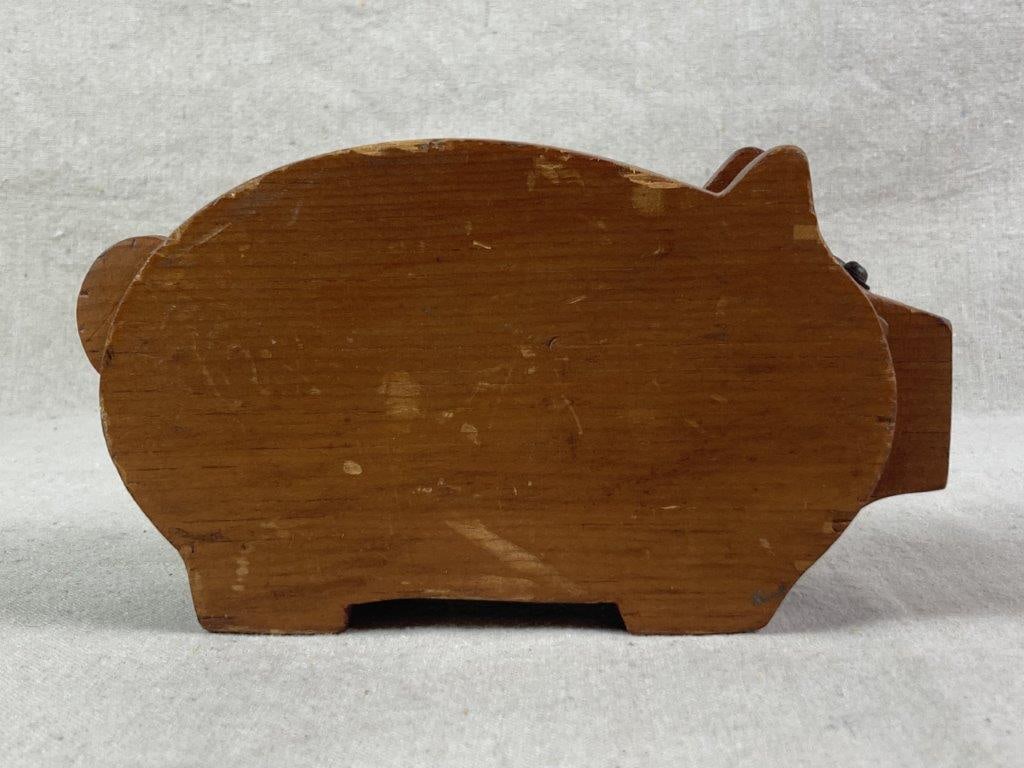 Wood Pig Board and Plaque with Still Bank - 11