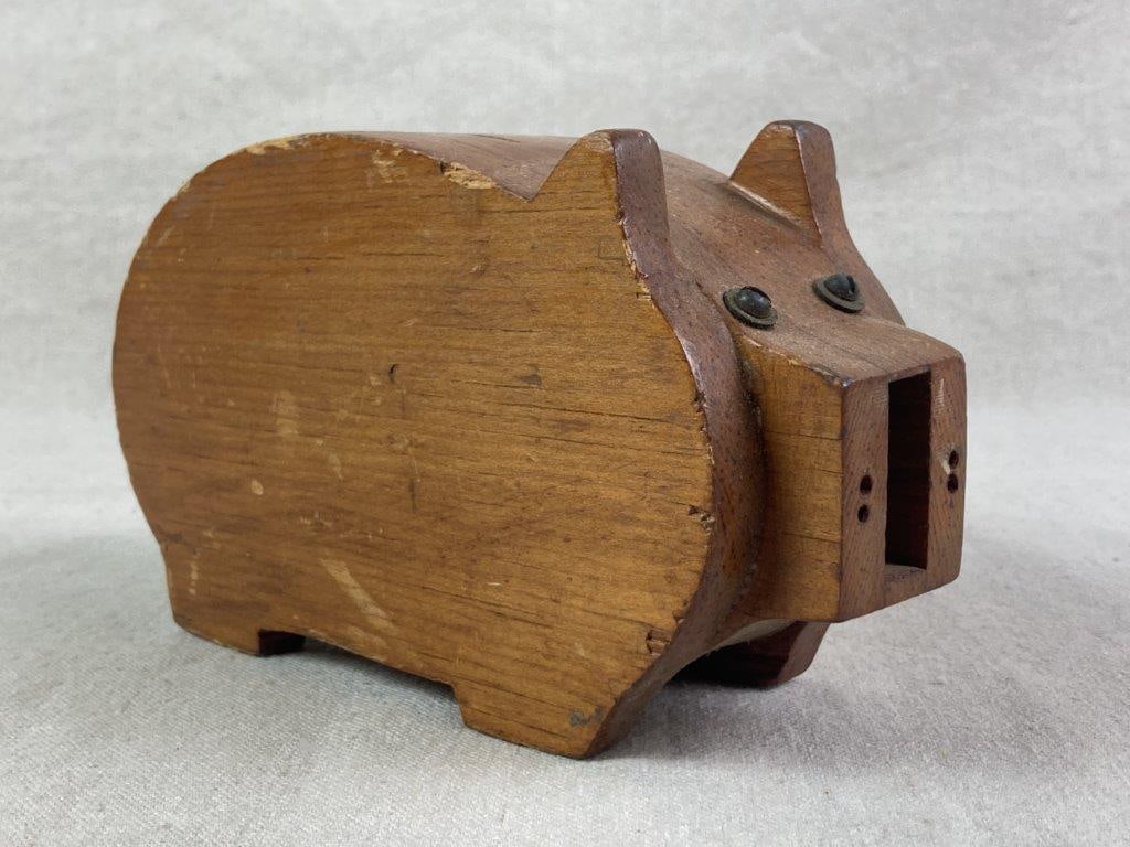 Wood Pig Board and Plaque with Still Bank - 8