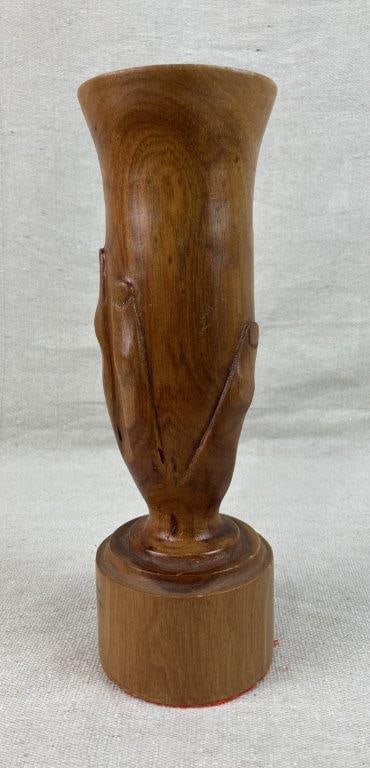 Pitcairn Island Folk Art Carved Vase - 7