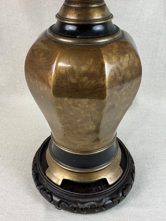 Mid Century Modern Faceted Brass Lamp - 3