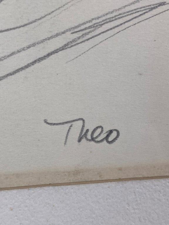 Graphite Drawing of Flute Player by Theo Sable - 4