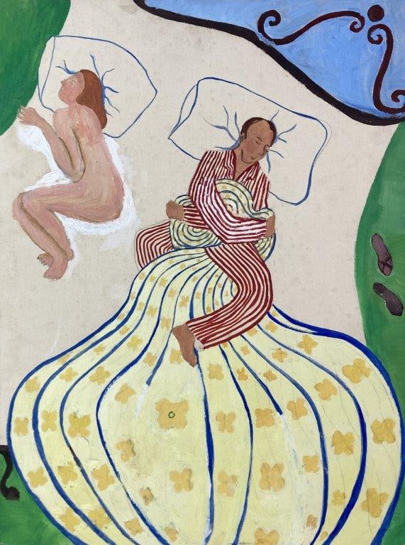 Sleeping Couple Oil Painting by Theo Sable - 2