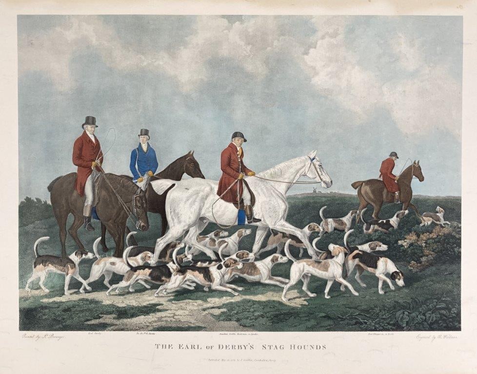 Earl of Derby’s Stag Hounds Hand-Colored Engraving After James Berenger - 2