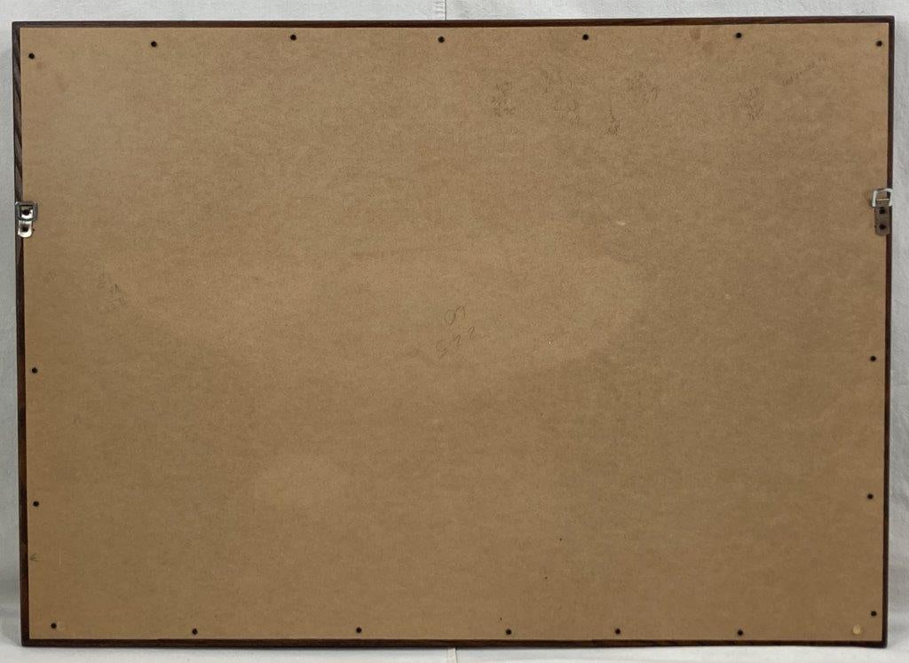 Mahogany Frame Beveled Wall Mirror - 4