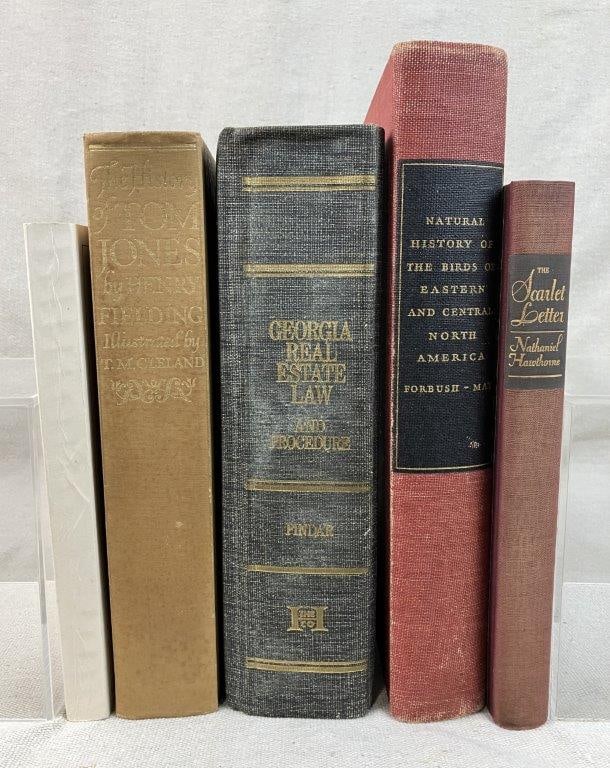 Four Classic Books, 19th/20th Century: A varied grouping of significant legal, scientific, and literary works. The collection includes The Natural History of Birds of Eastern and Central North America, Georgia Real Estate Law, an