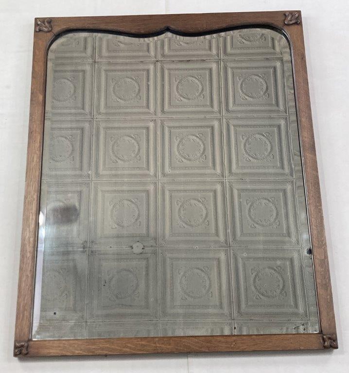 Oak Beveled Glass Mirror (1 of 5)