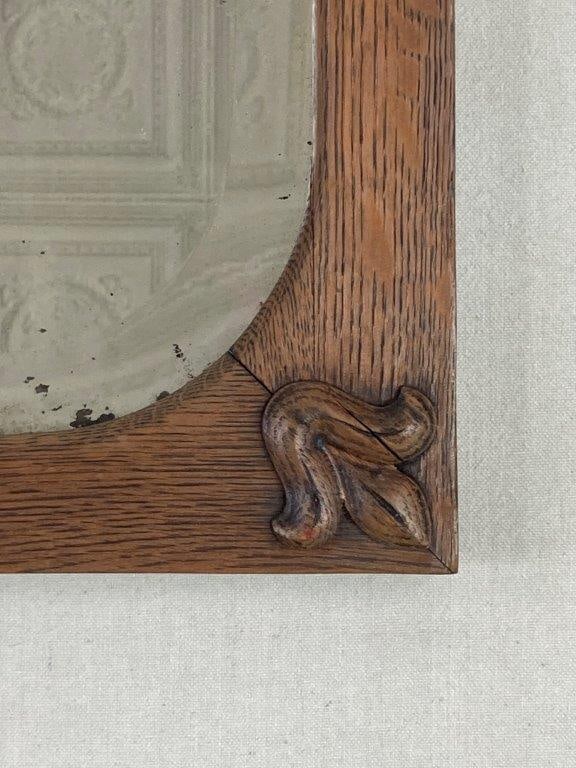 Oak Beveled Glass Mirror - 4