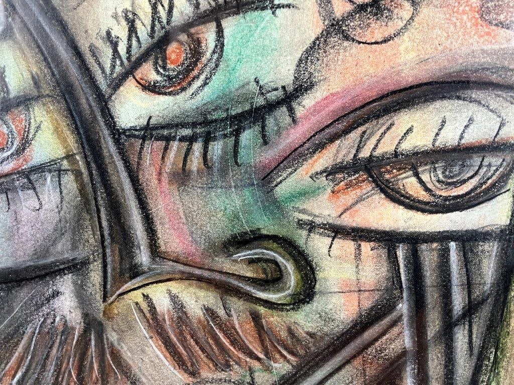 Miriam Jaskierowicz Arman Modernist Abstract Portrait Drawing - 4