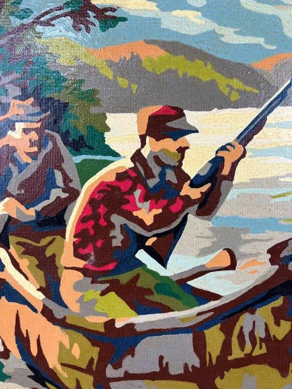 Folk Art, Moose Hunting, Landscape Painting - 3